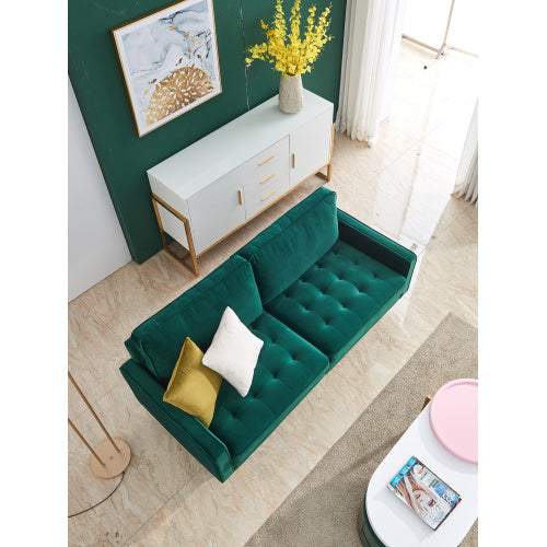 Modern Emerald Velvet Fabric Sofa