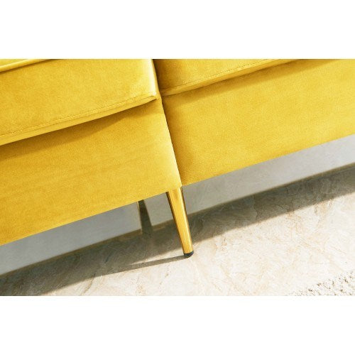 Modern Mustard Velvet Fabric Sofa