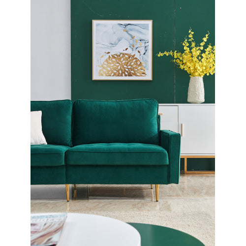 Modern Emerald Velvet Fabric Sofa