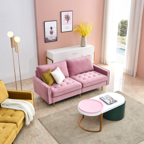 Modern Pink Velvet Sofa