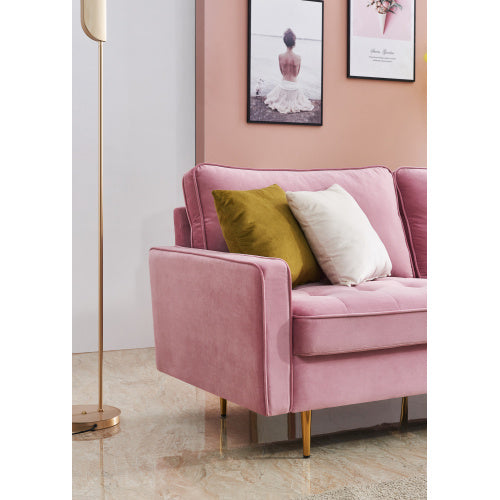 Modern Pink Velvet Sofa