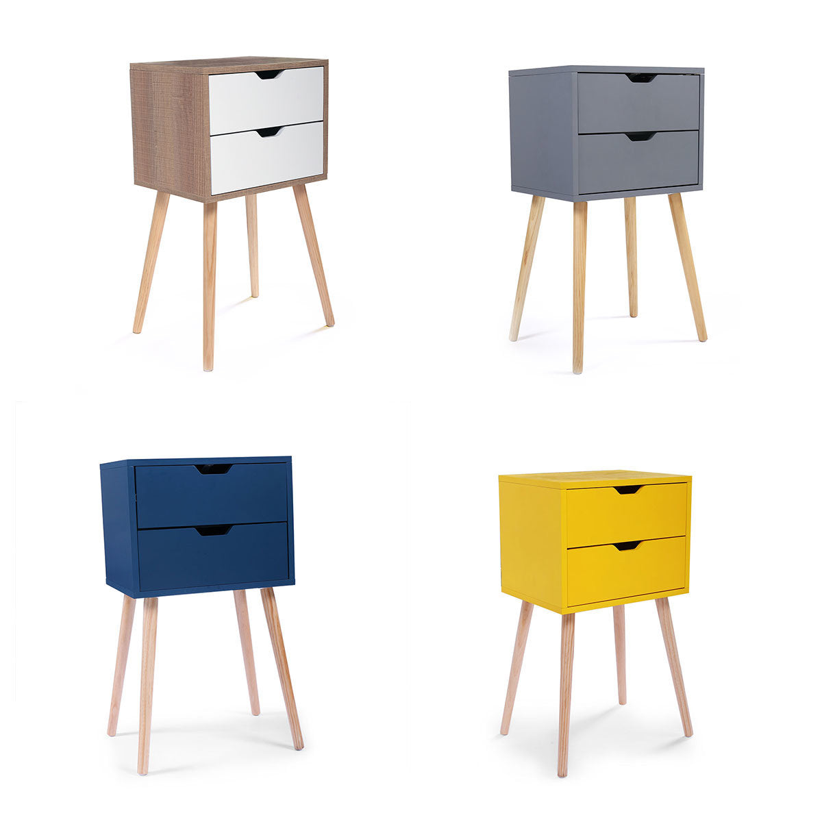 Modern Wooden Nightstand Set