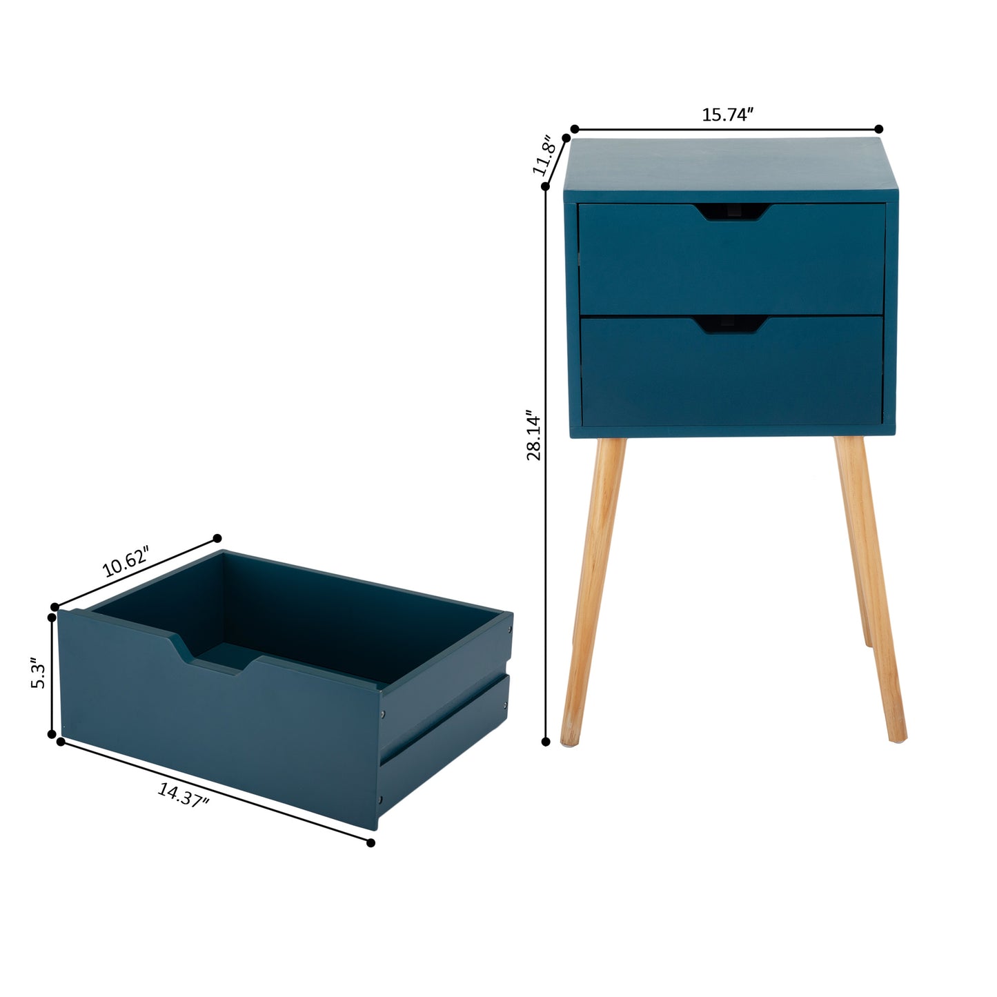 Modern Wooden Nightstand Set