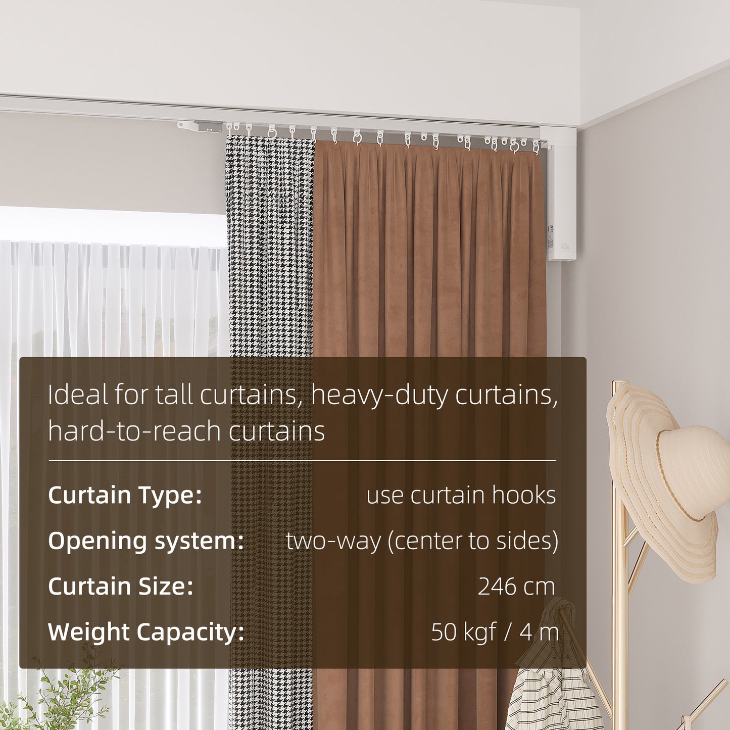 Automatic Smart Curtain System with Adjustable Track
