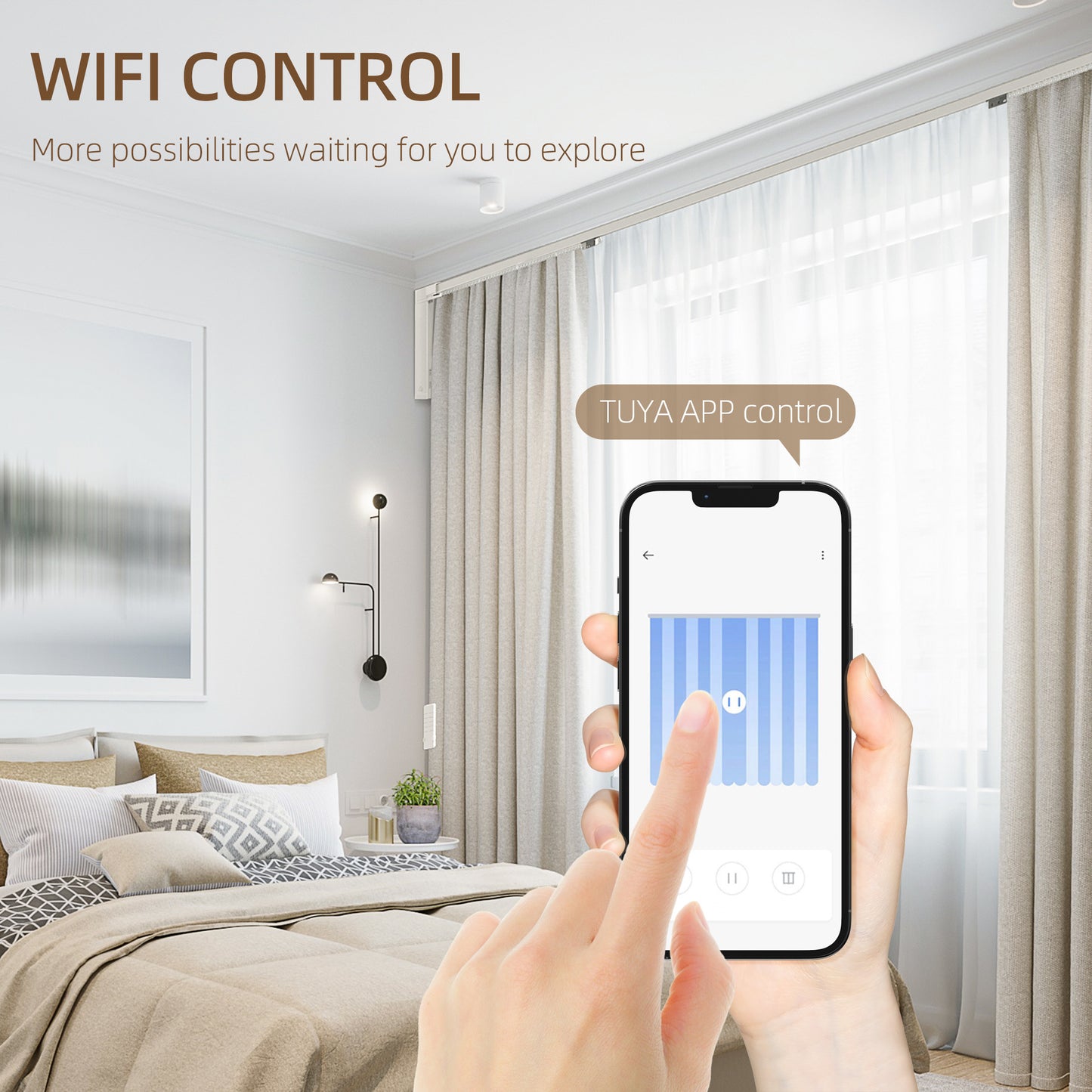 Automatic Smart Curtain System with Adjustable Track