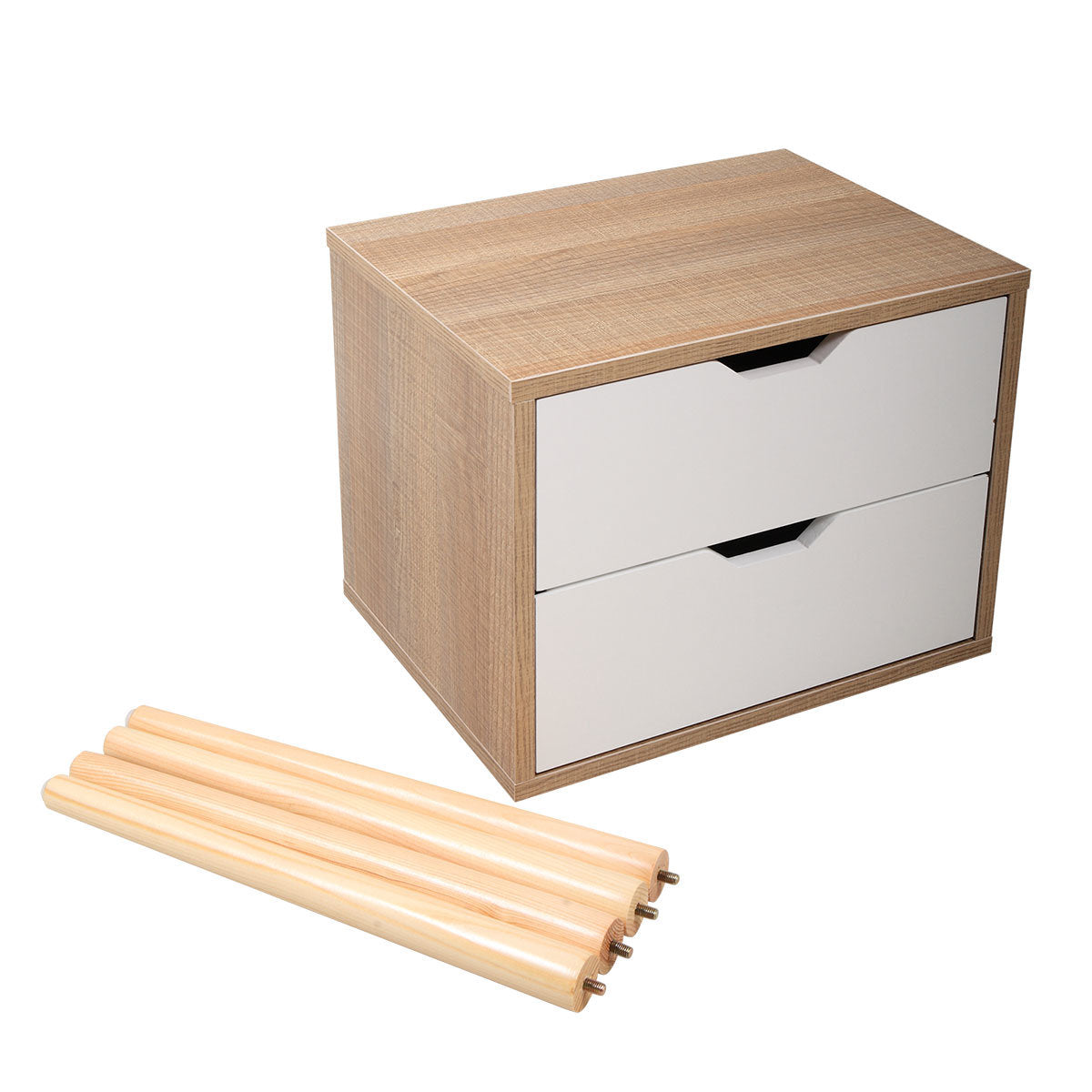 Modern Wooden Nightstand Set