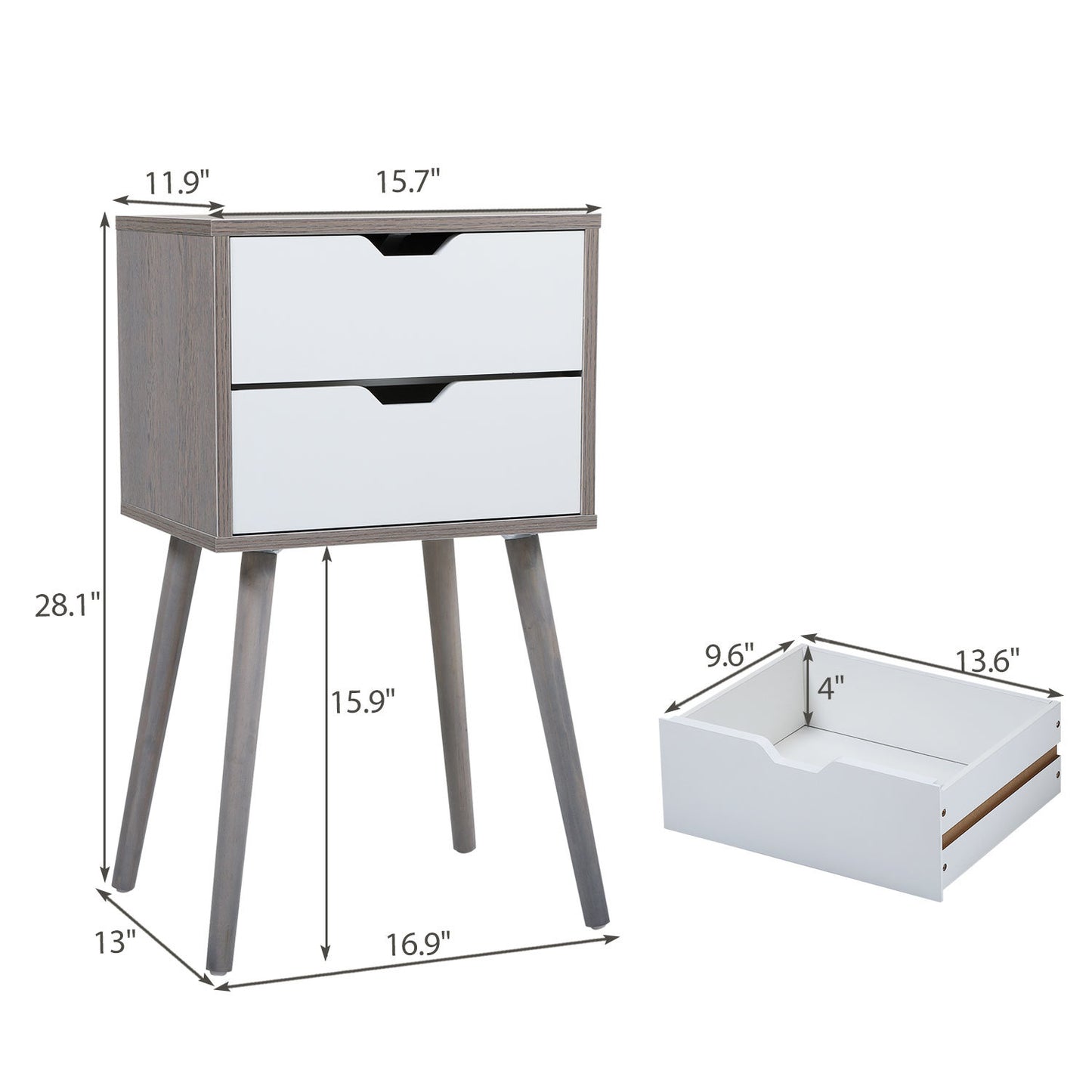 Modern Wooden Nightstand Set