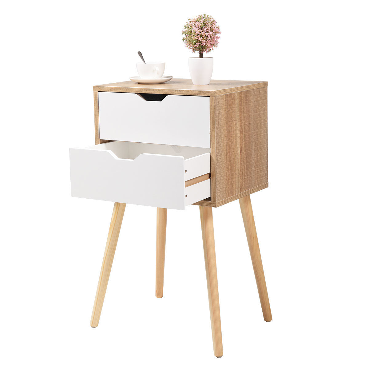 Modern Wooden Nightstand Set