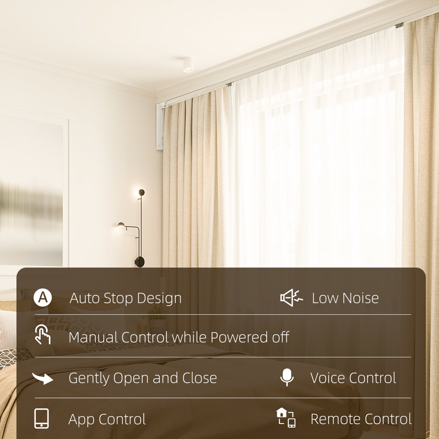 Automatic Smart Curtain System with Adjustable Track