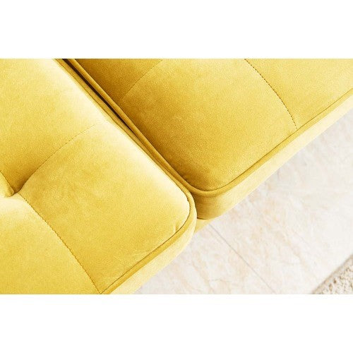 Modern Mustard Velvet Fabric Sofa